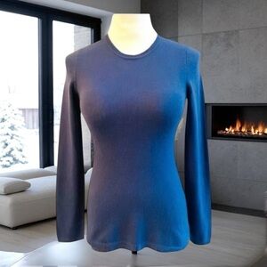 LORD & TAYLOR BLUE CASHMERE SWEATER SIZE XS